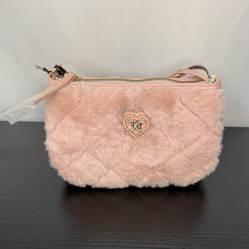 NWT Juicy Couture Fuzzy Pink Mini Purse Handbag